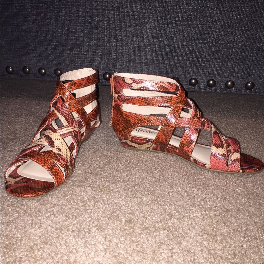 Paprika Snake Skin Sandels